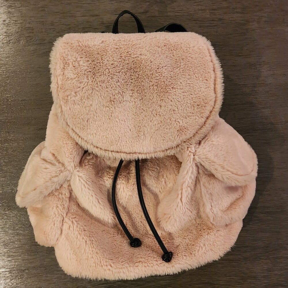 Steve Madden Pink Faux Fur Backpack